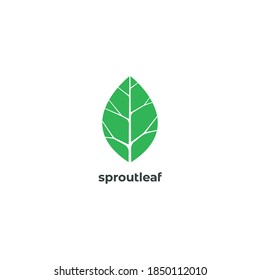 Leaf simple logotipo artístico diseño de símbolo de símbolo. Plantilla de ilustración de vector