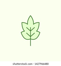 leaf with simple color element icon