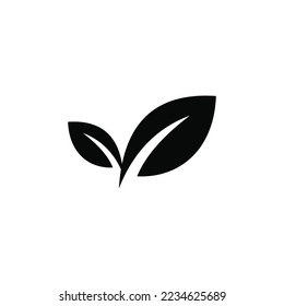 Leaf simple flat icon vector