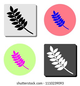 leaf. simple flat vector icon illustration on four different color backgrounds