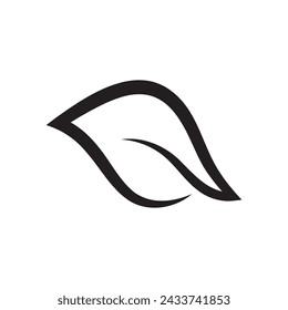  leaf simple line icon vector illustration