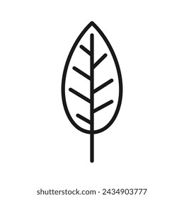Leaf simple line icon. vector illustration