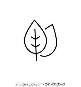 Leaf Simple Outline Sign for Adverts. Suitable for books, stores, shops. Editable stroke in minimalistic outline style. Symbol for design 