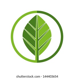 Leaf simplistic round vector icon.