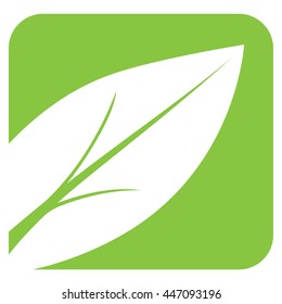 Leaf of some plant. Graphical symbol for use in logotype, emblem, insignia etc. Vector illustration