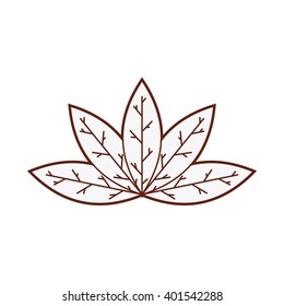 The Leaf. Spa emblems or elements. Spa Objects. Black white version.