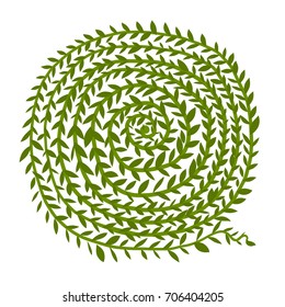 Leaf spiral ornament, hand drawn sketch for your design