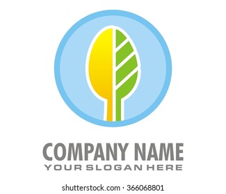 leaf spoon healthy image icon logo