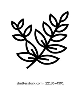 leaf spring line icon vector. leaf spring sign. isolated contour symbol black illustration