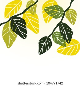 Leaf, spring - vector background