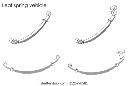 Leaf spring vehicle. Outline only.