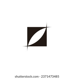 Leaf, square geometric symbol simple logo vector