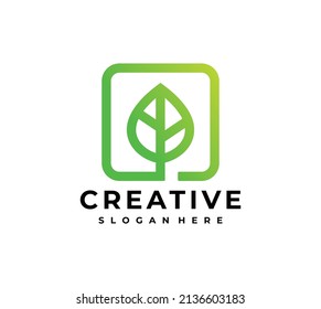 Inspiración en el diseño del logotipo de Leaf Square