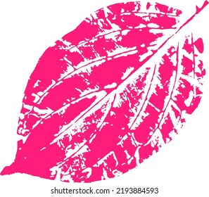 Leaf stamp. Imprint of autumn fallen leaves. Creative natural decor. Hand-crafted vector art prints. Seasonal modern pattern for packaging.