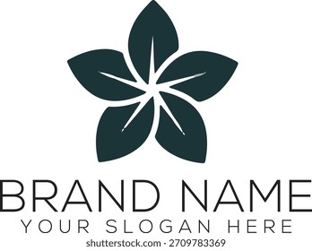 Diseño del logotipo de la estrella de la hoja con el símbolo verde de la hoja de cinco puntas Ideal para los Productos respetuosos del medio ambiente, naturales, y marca orgánica