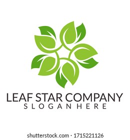 Leaf and star. negative space design concept