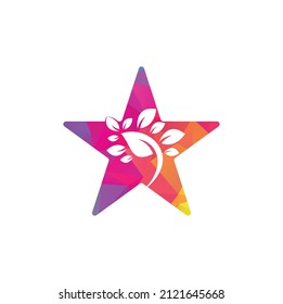 Leaf star shape Logo Template. Tree leaf logo template design vector , icon illustration.	