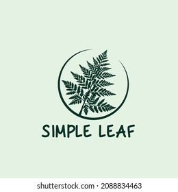 leaf stem logo design with circle combination