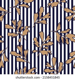 Leaf striped seamless pattern design for fashion textiles and graphics