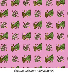 Leaf Style Seamless Pattern Design. Vector illustration
