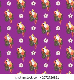 Leaf Style Seamless Pattern Design. Vector illustration