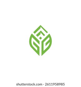  Leaf style unique vector logo Leaf style unique vector logo