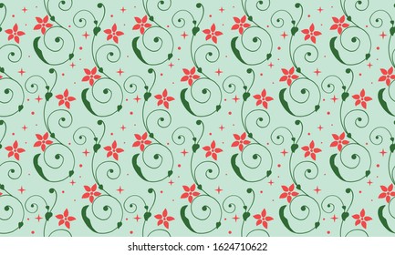 Leaf style Wallpaper, for elegant Christmas floral pattern background.