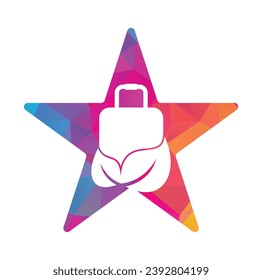 Leaf with Suitcase logo design concept vector.