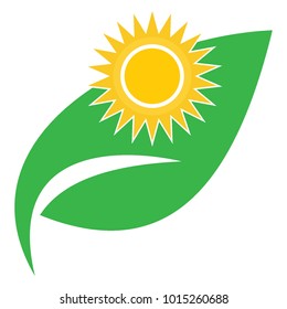 leaf and sun logo business