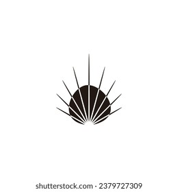 Leaf, sunrise geometric symbol simple logo vector