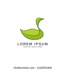 leaf swan logo template