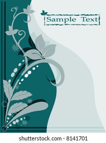 Leaf and swirl background.