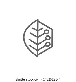 Leaf, symbiosis icon. Element of bio engineering illustration. Thin line icon for website design and development, app development. Premium icon