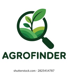 Leaf symbol agriculture vector logo template ideal for search finder services eco friendly branding farming identity or natural products discovery themes