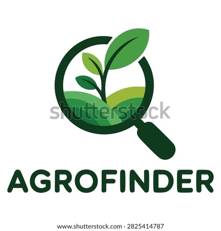 Leaf symbol agriculture vector logo template ideal for search finder services eco friendly branding farming identity or natural products discovery themes