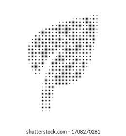 The leaf symbol filled with black dots. Vector illustration on white background