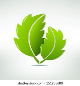 Leaf Symbol With Gradient Mesh, Vector Illustration