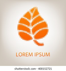 Leaf symbol - halftone logo.