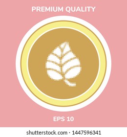 Leaf symbol - halftone logo. Graphic elements for your design