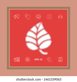 Leaf symbol - halftone logo. Graphic elements for your design