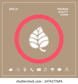 Leaf symbol - halftone logo. Graphic elements for your design