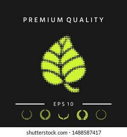 Leaf symbol - halftone logo. Graphic elements for your design