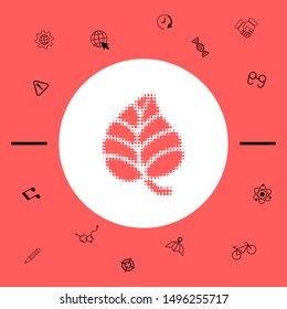 Leaf symbol - halftone logo. Graphic elements for your design