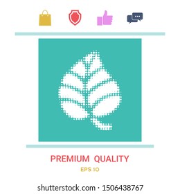 Leaf symbol - halftone logo. Graphic elements for your design