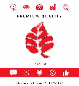 Leaf symbol - halftone logo. Graphic elements for your design