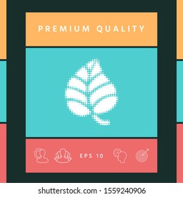 Leaf symbol - halftone logo. Graphic elements for your design