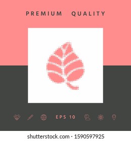 Leaf symbol - halftone logo. Graphic elements for your design