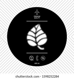 Leaf symbol - halftone logo. Graphic elements for your design