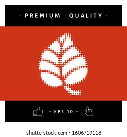 Leaf symbol - halftone logo. Graphic elements for your design