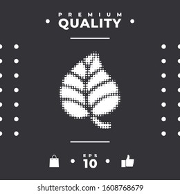 Leaf symbol - halftone logo. Graphic elements for your design